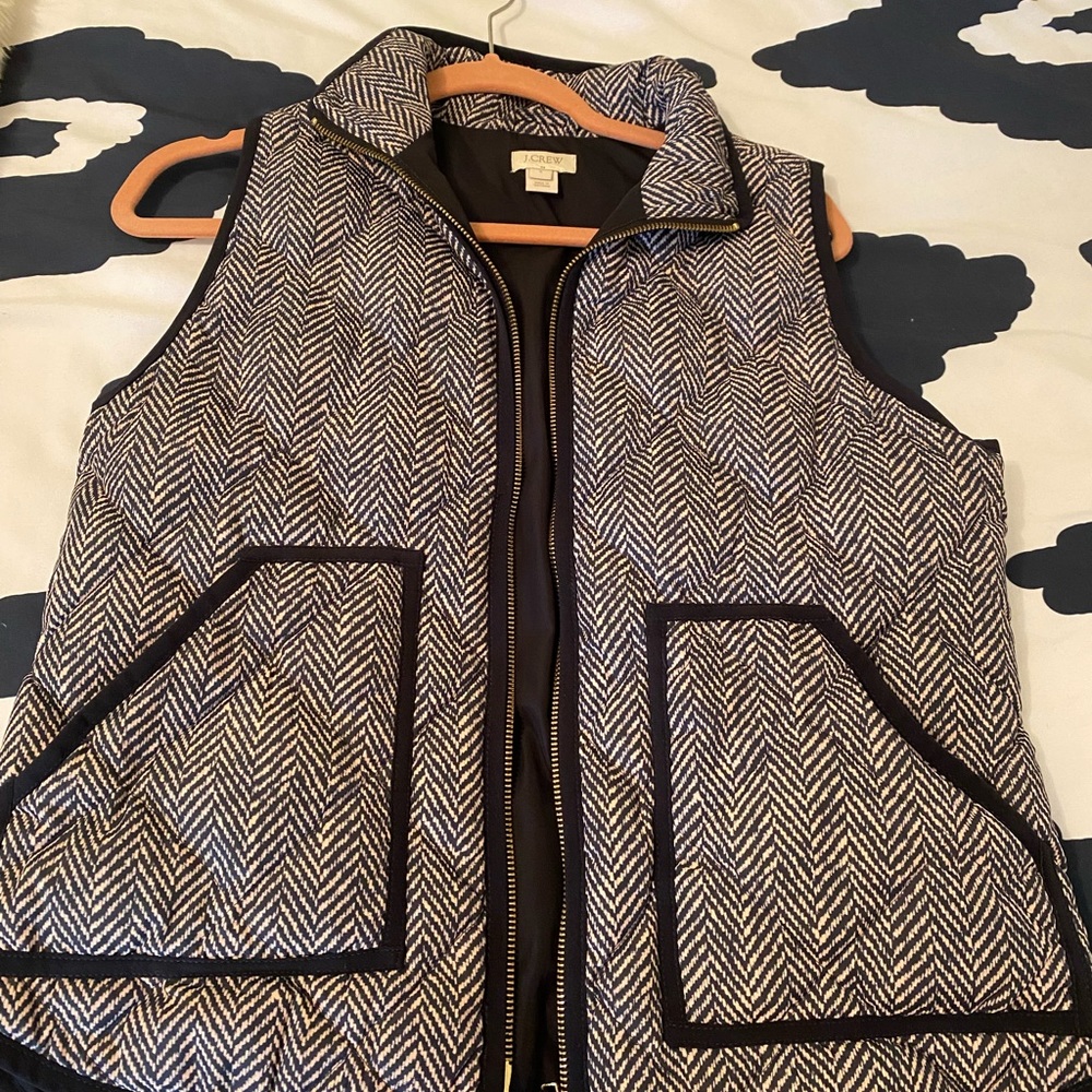 J Crew herringbone vest size small